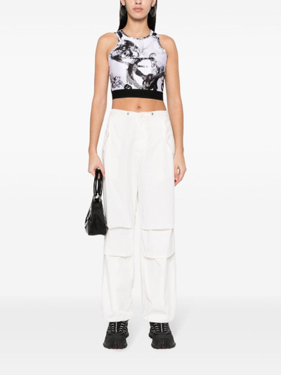 VERSACE JEANS COUTURE Magazine-print crop top outlook