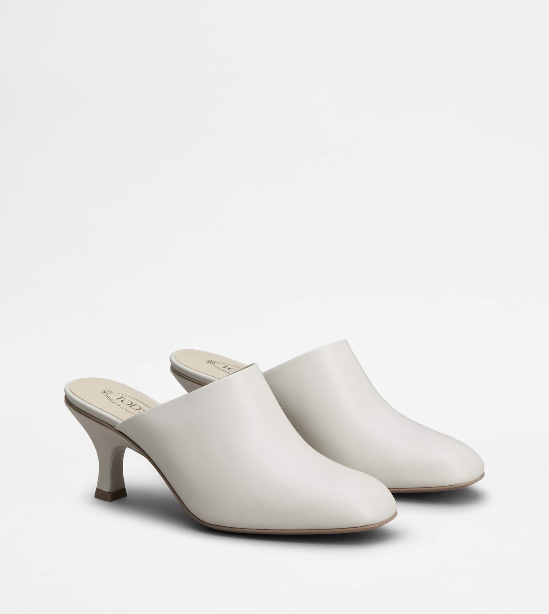 MULES IN LEATHER - WHITE - 4