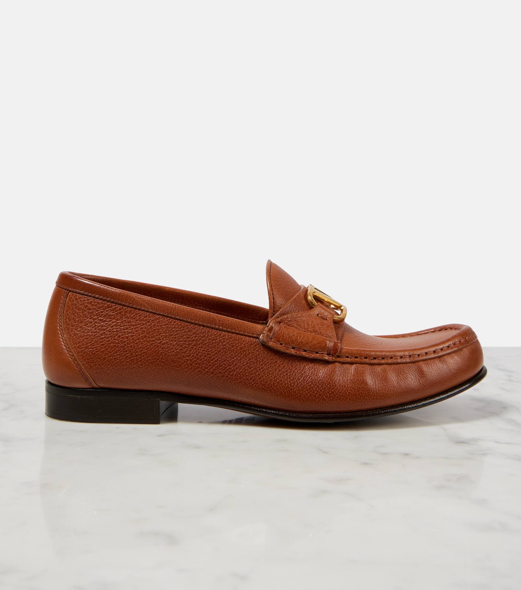 VLogo Signature leather loafers - 5