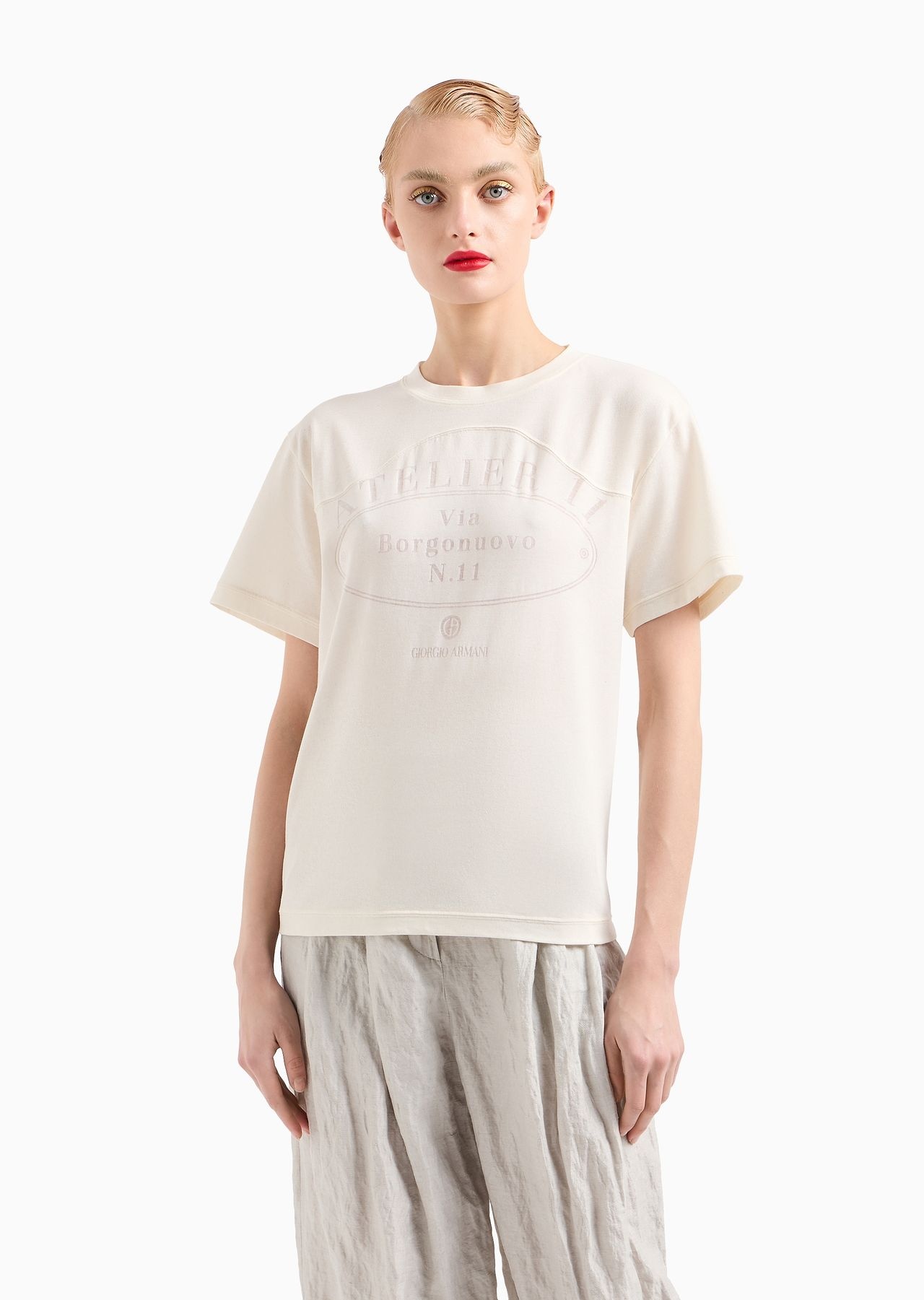Denim Collection oversized cotton-blend jersey T-shirt - 2