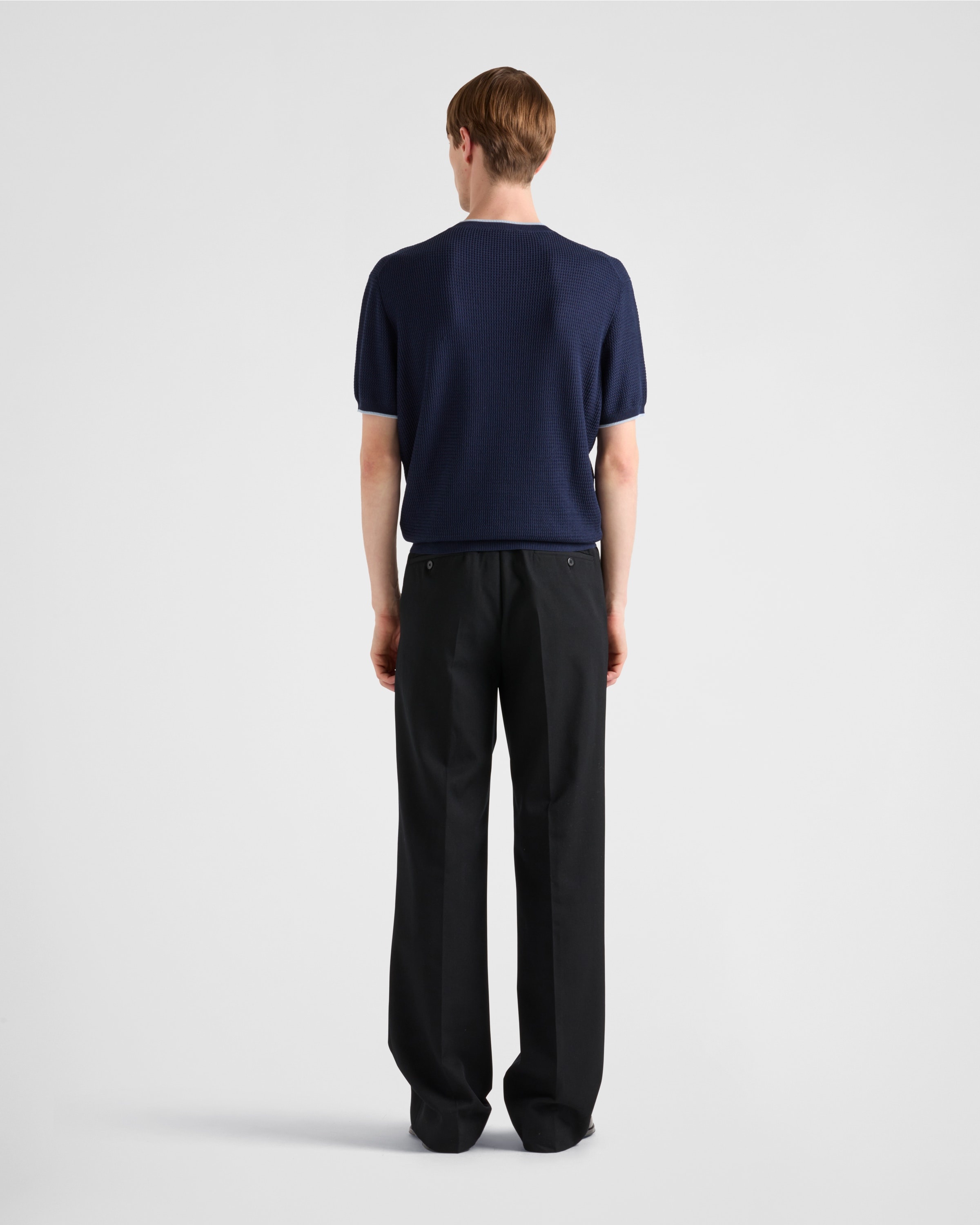 Short-sleeved silk and cotton sweater - 5