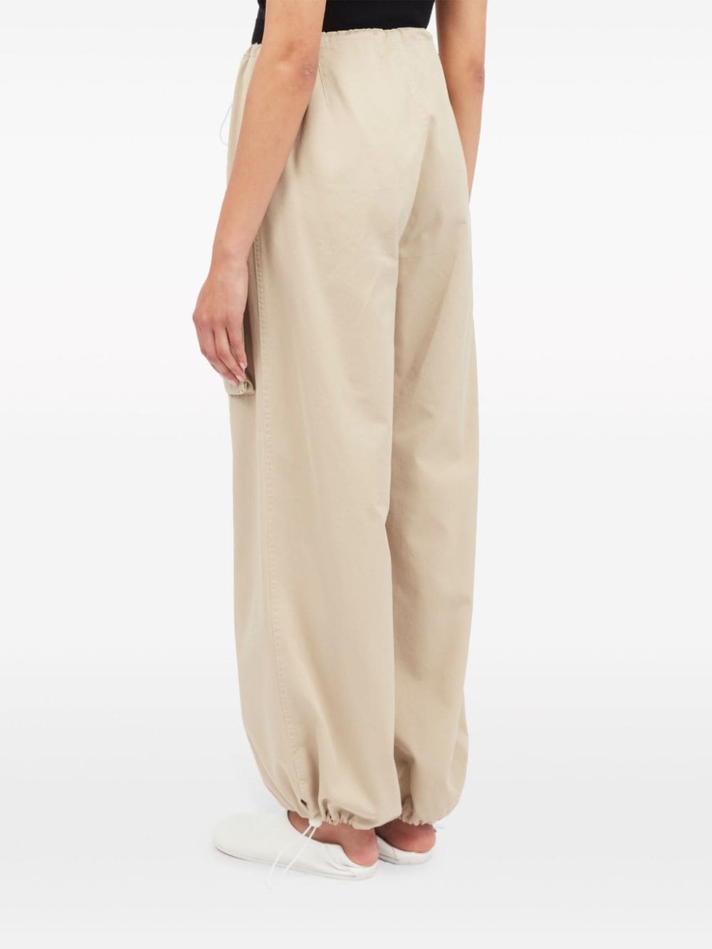 wide-leg cargo cotton trousers - 5