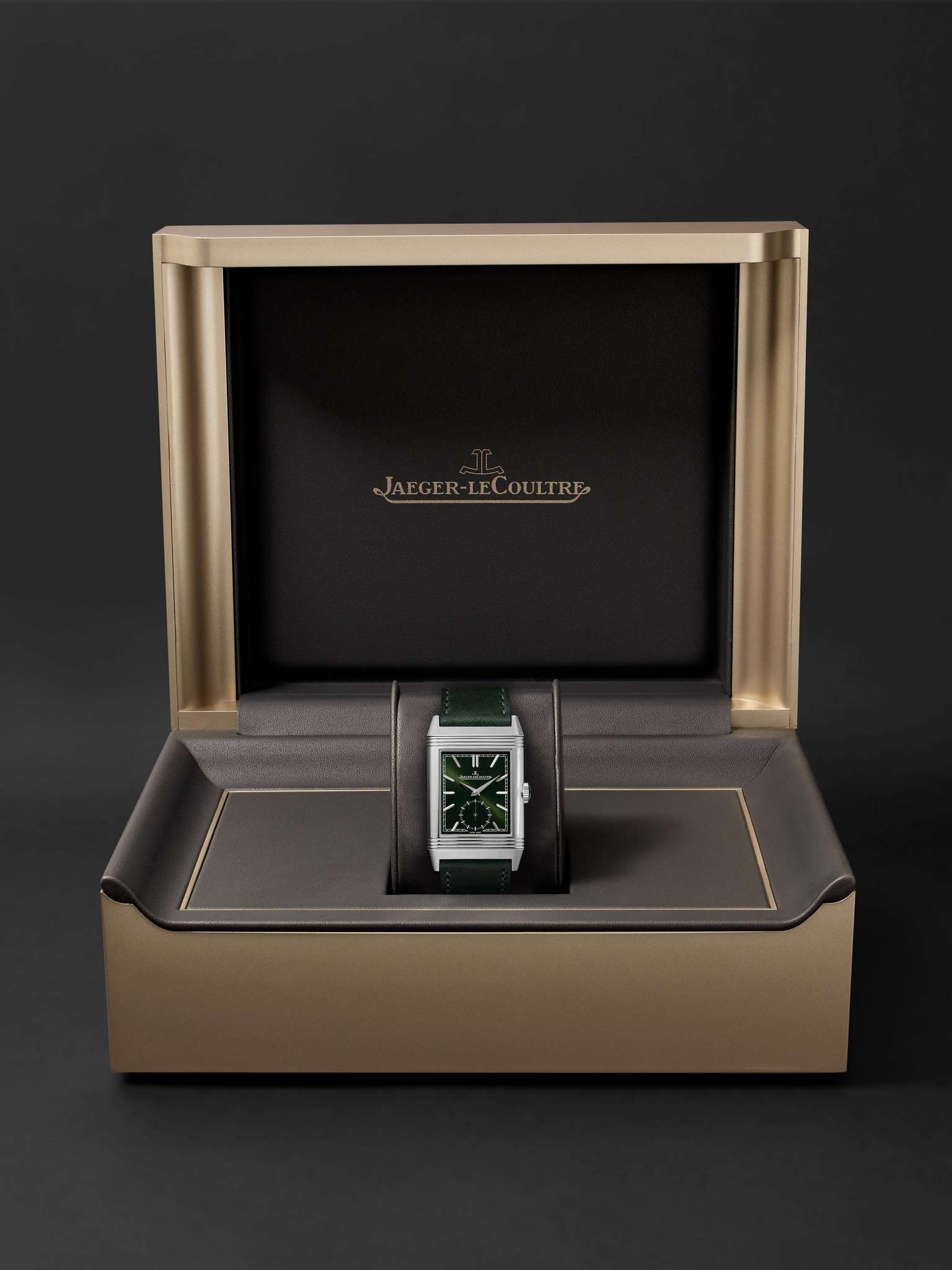 Reverso Tribute Small Seconds 27.4mm Steel and Leather Watch, Ref. No. Q3978430 - 10