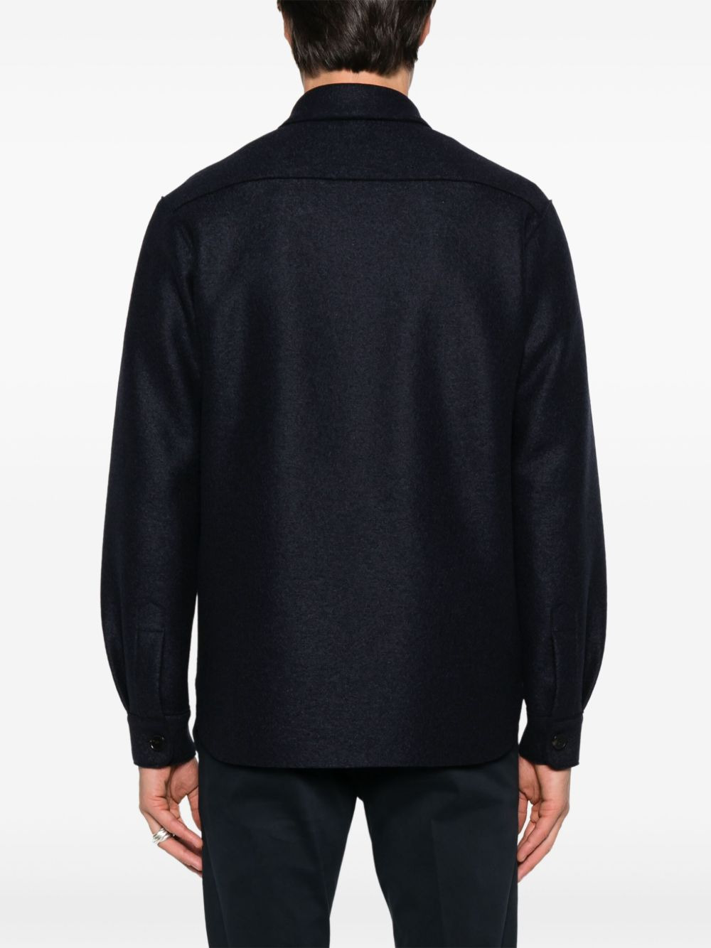 button-down flap-pocket shirt jacket - 4