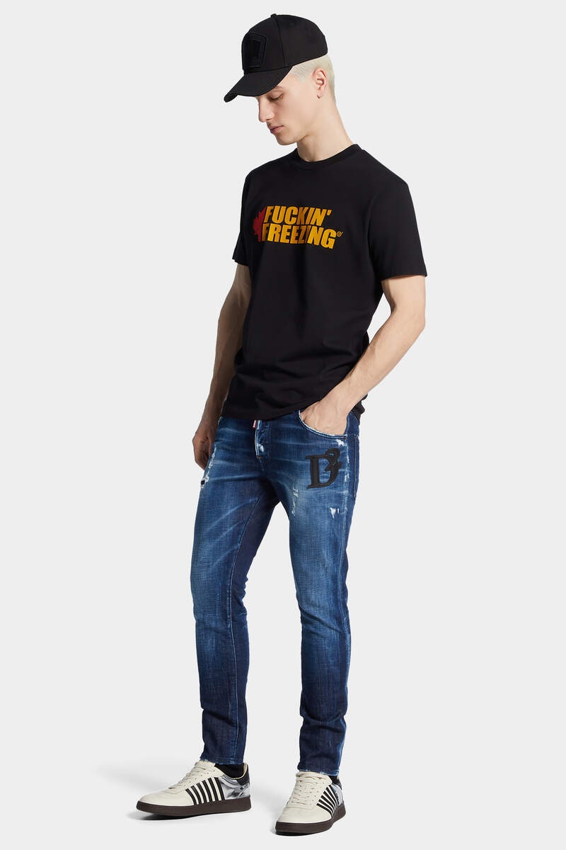 DARK MIDNIGHT BLUE WASH SKATER JEANS - 3