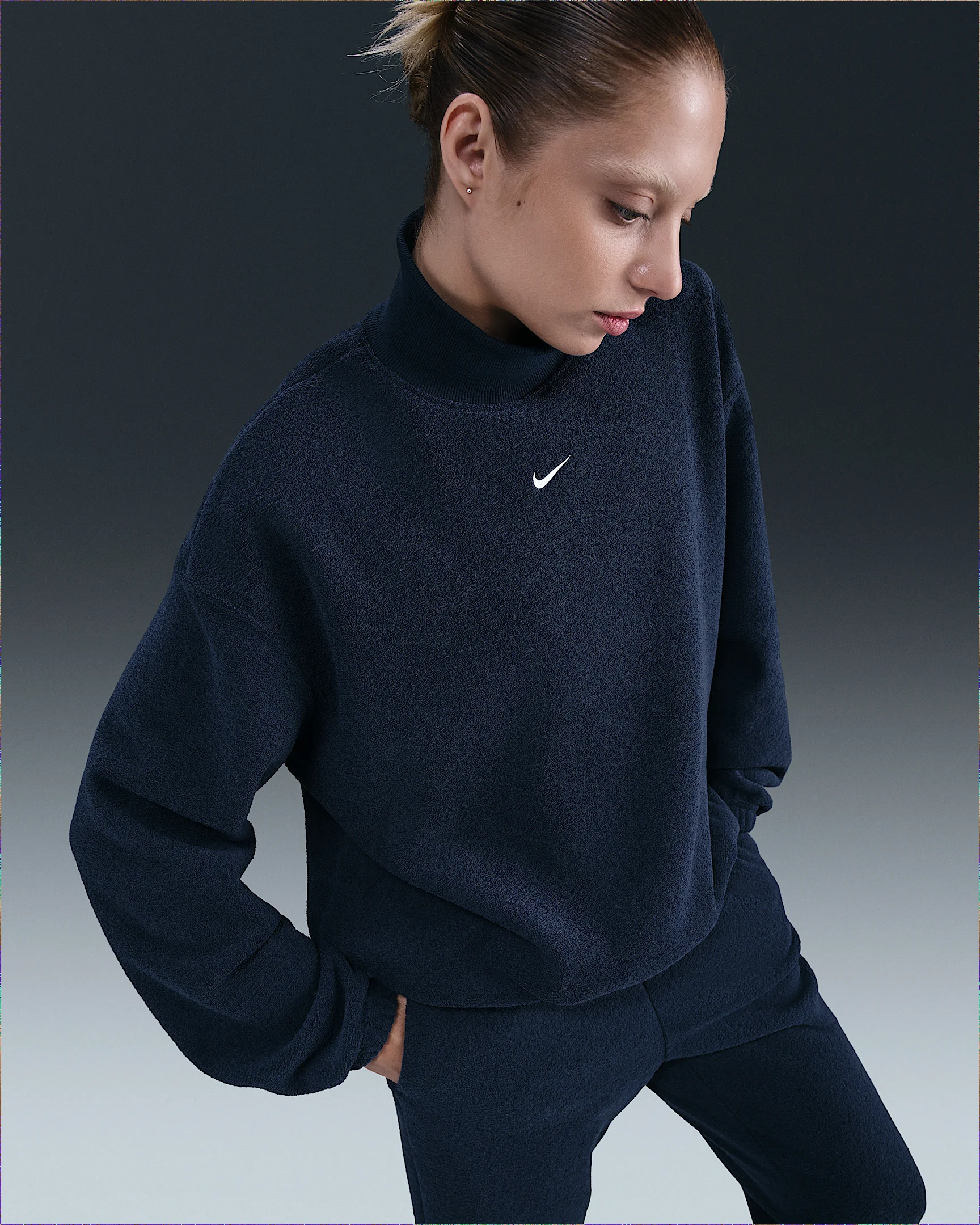 Nike Sportswear Phoenix Plush Women's Cozy Fleece Oversized Mock-Neck Top - 1
