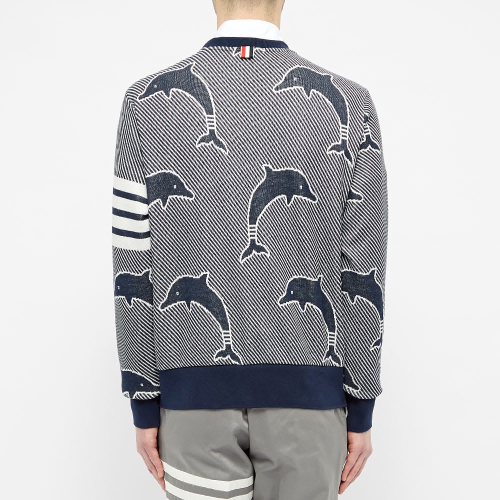 Thom Browne Dolphin Jacquard Four Bar Crew Sweat - 5