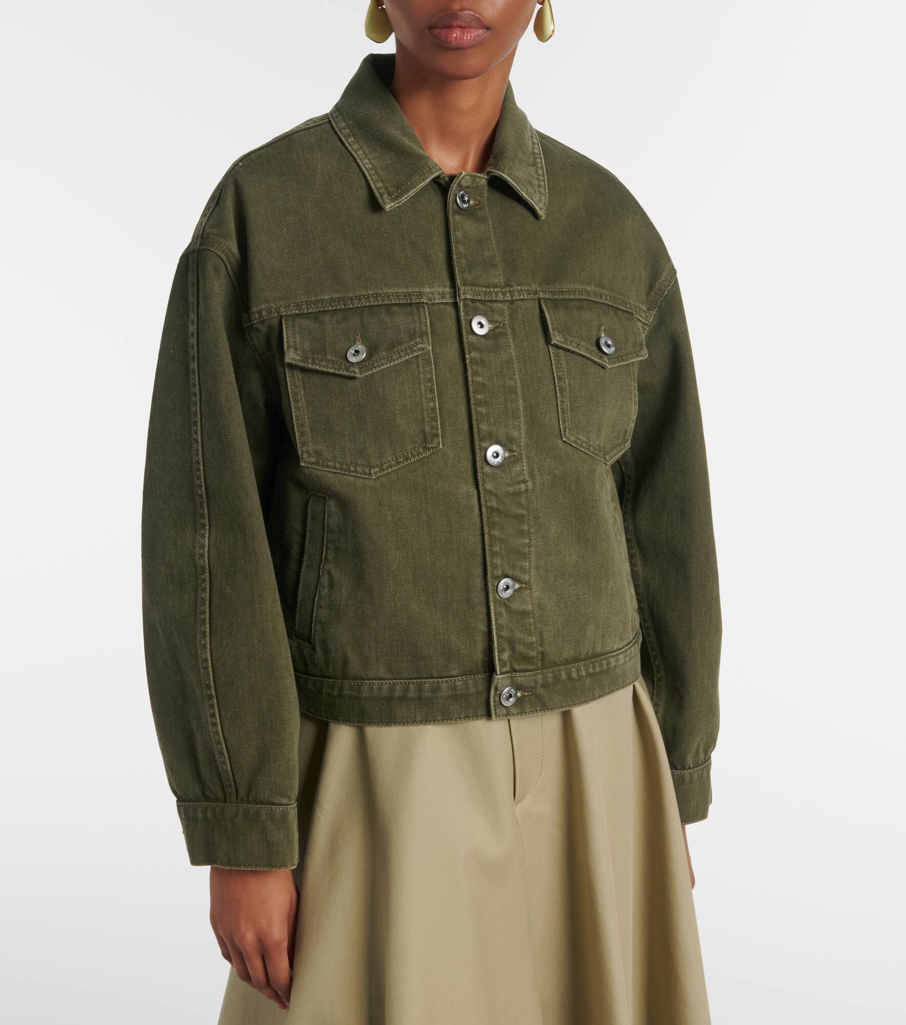 Suede-trimmed denim jacket - 6