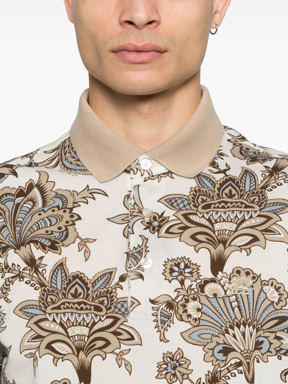 paisley-print polo shirt - 4