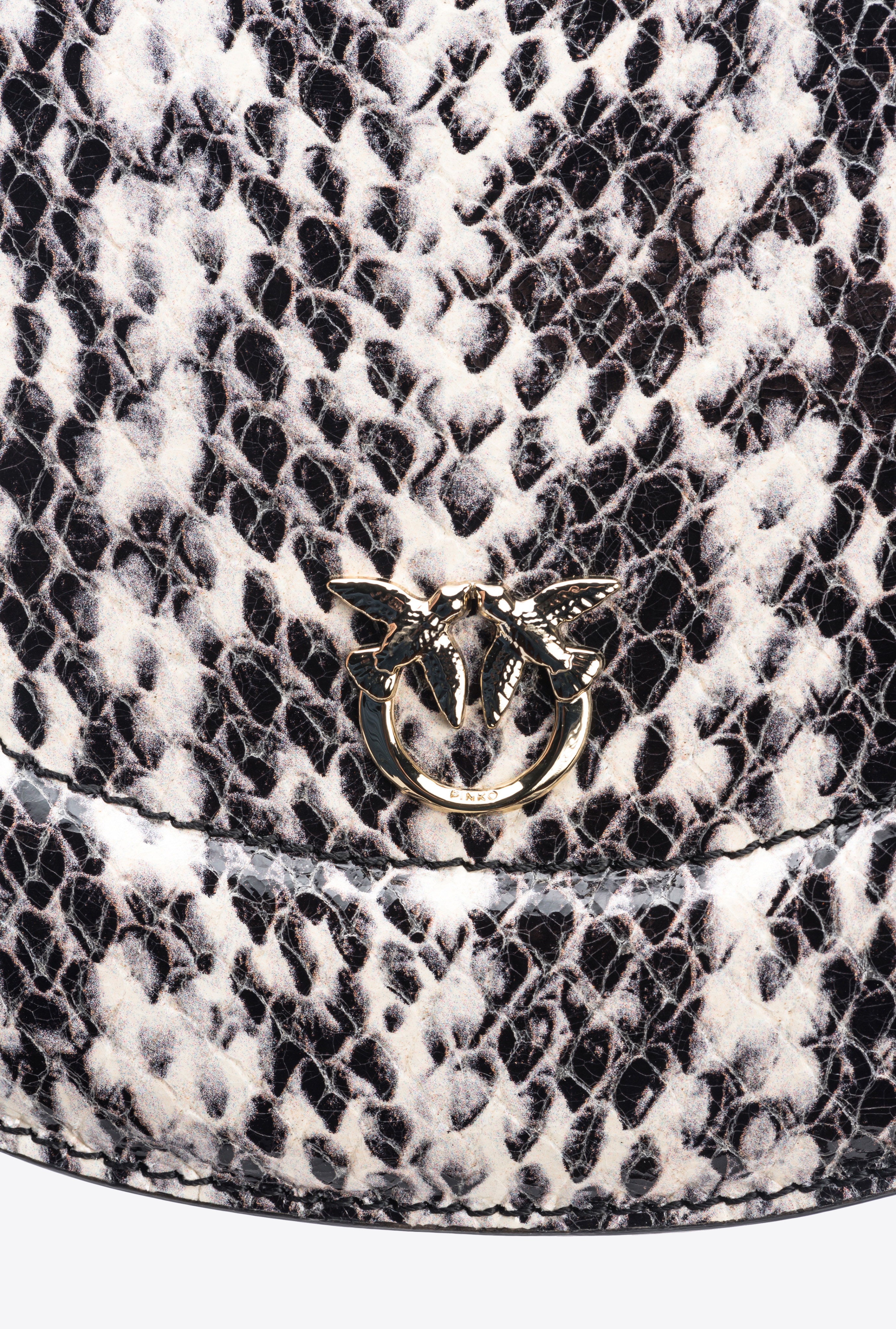 PINKO GALLERIA MINI LOVE BAG CLICK ROUND IN REPTILE-PRINT LEATHER - 5