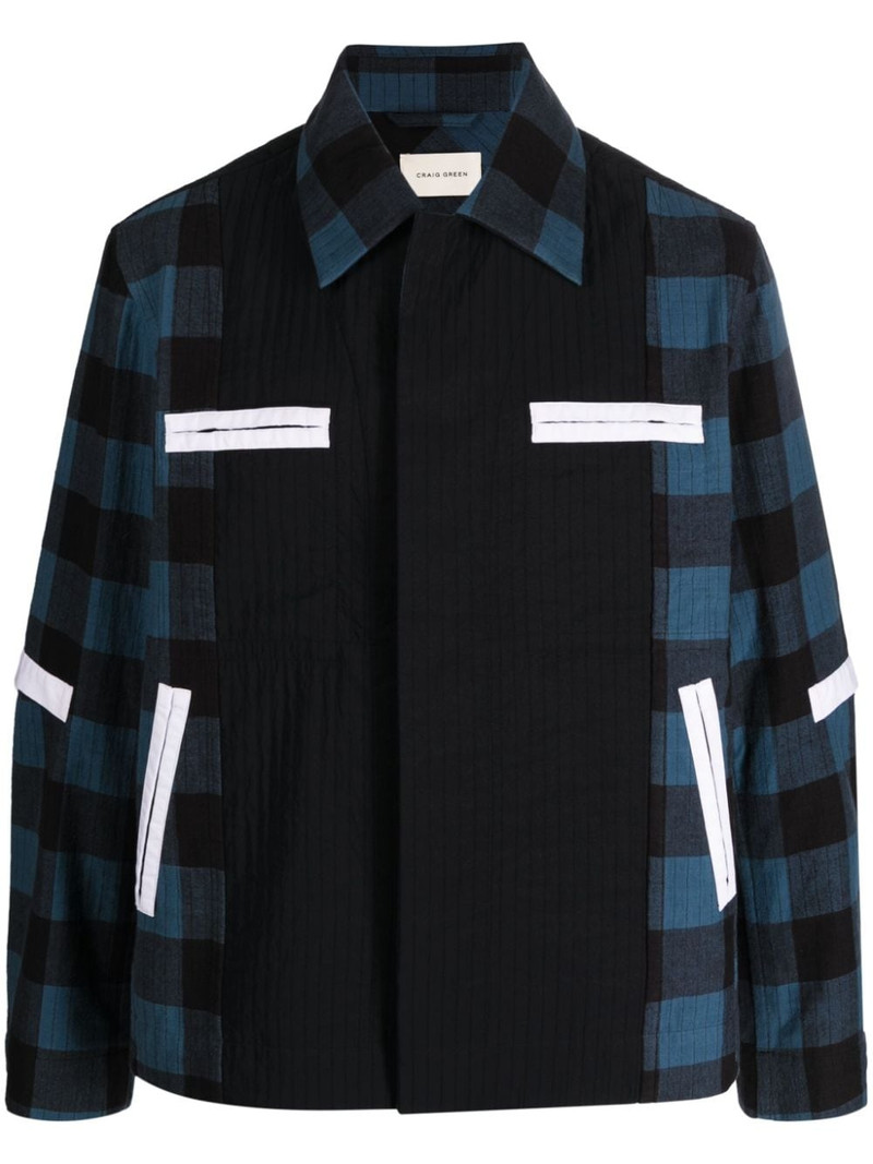 plaid-pattern worker jacket 1