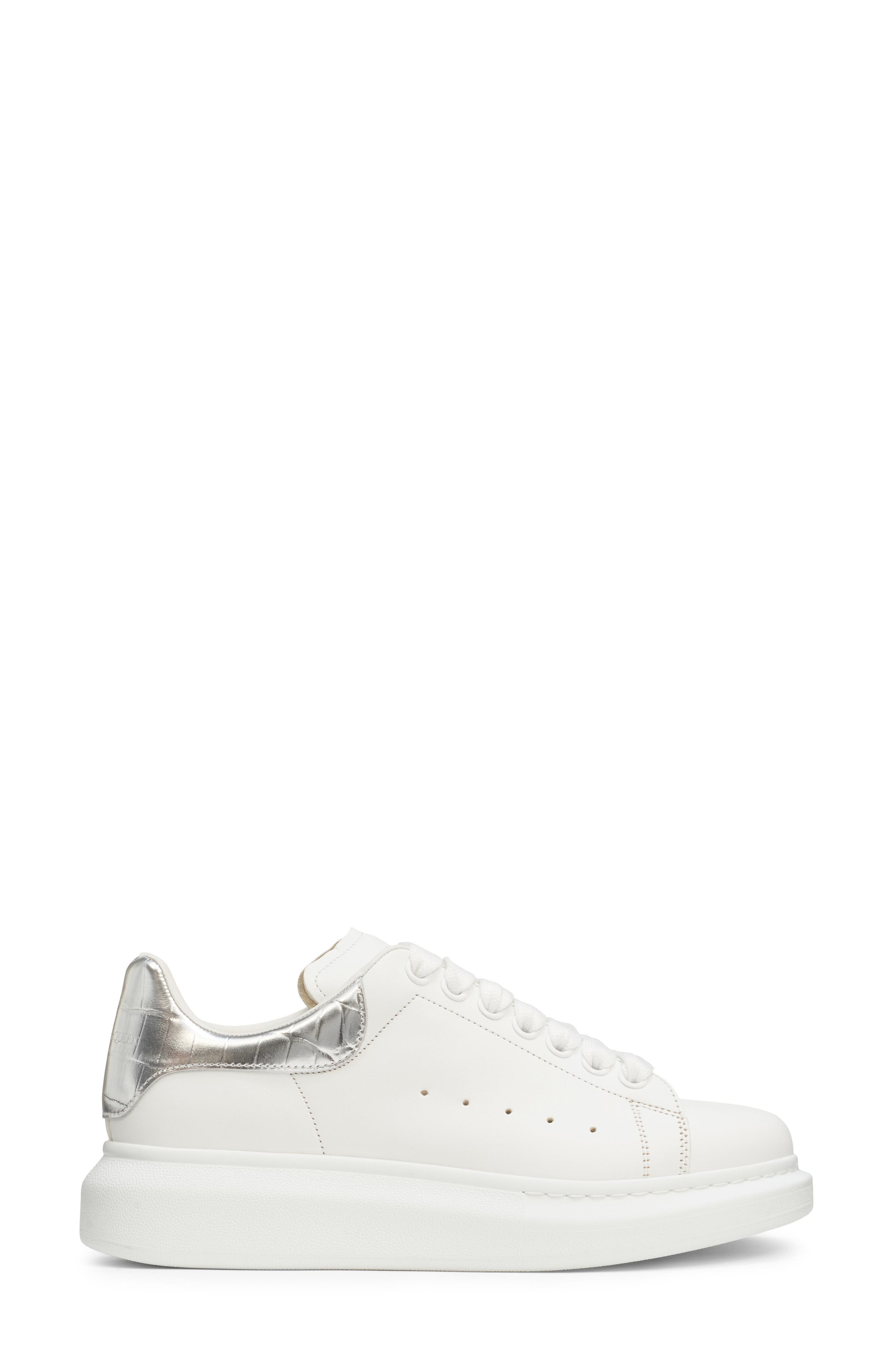McQueen Oversized Sneaker in White/Silver at Nordstrom - 3
