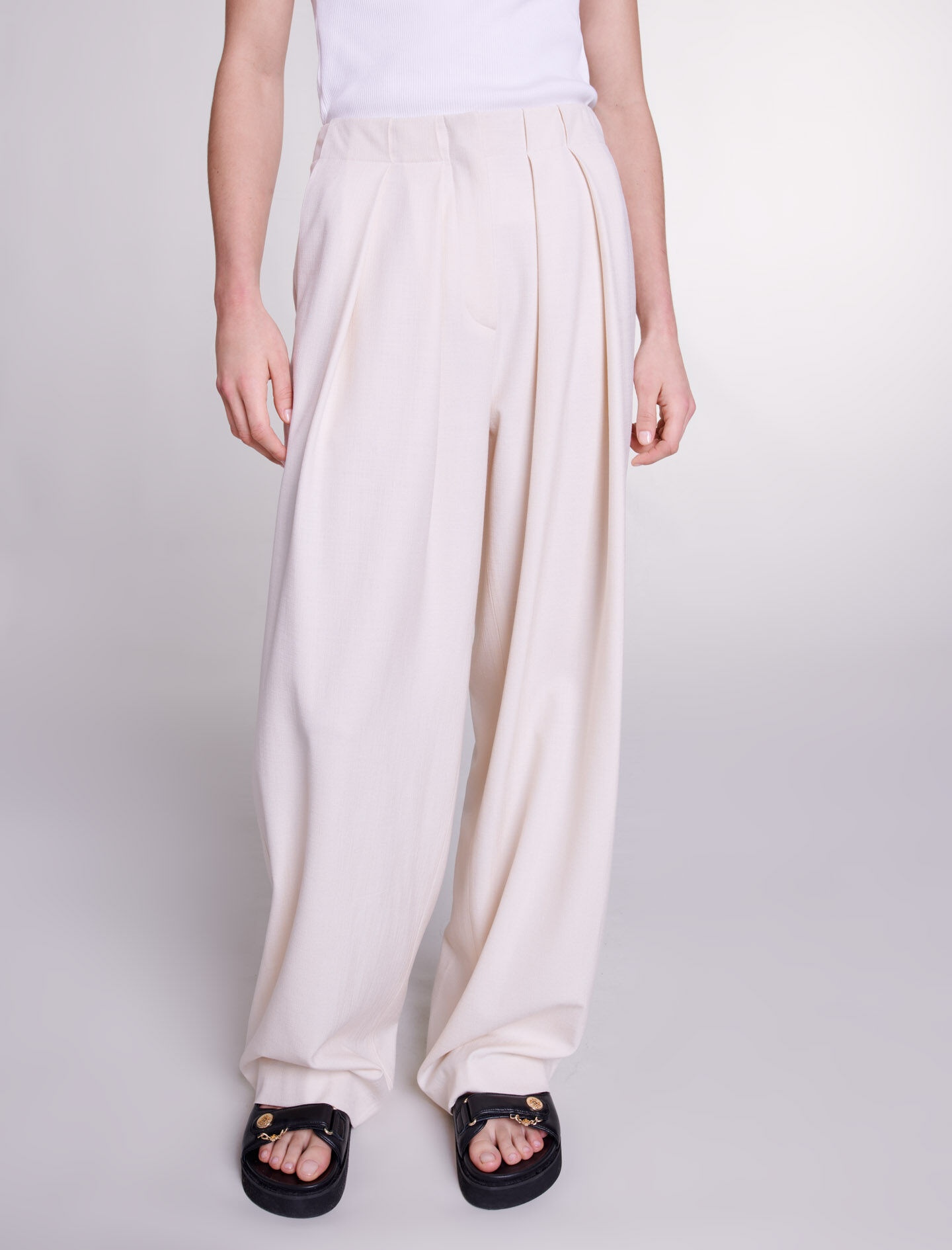 Wide-leg suit trousers - 7