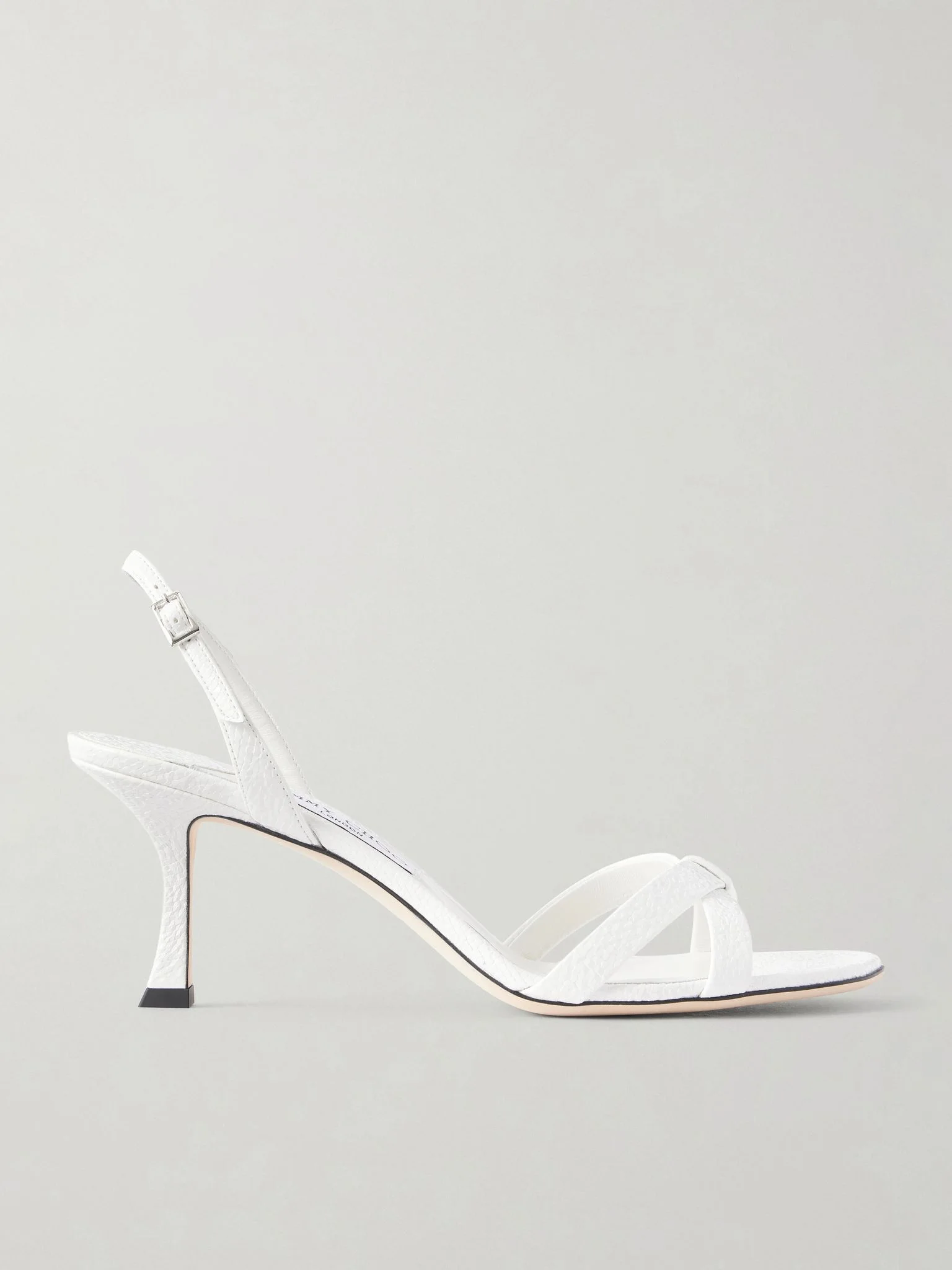 Elsy 70 slingback crackled-leather sandals White - 1