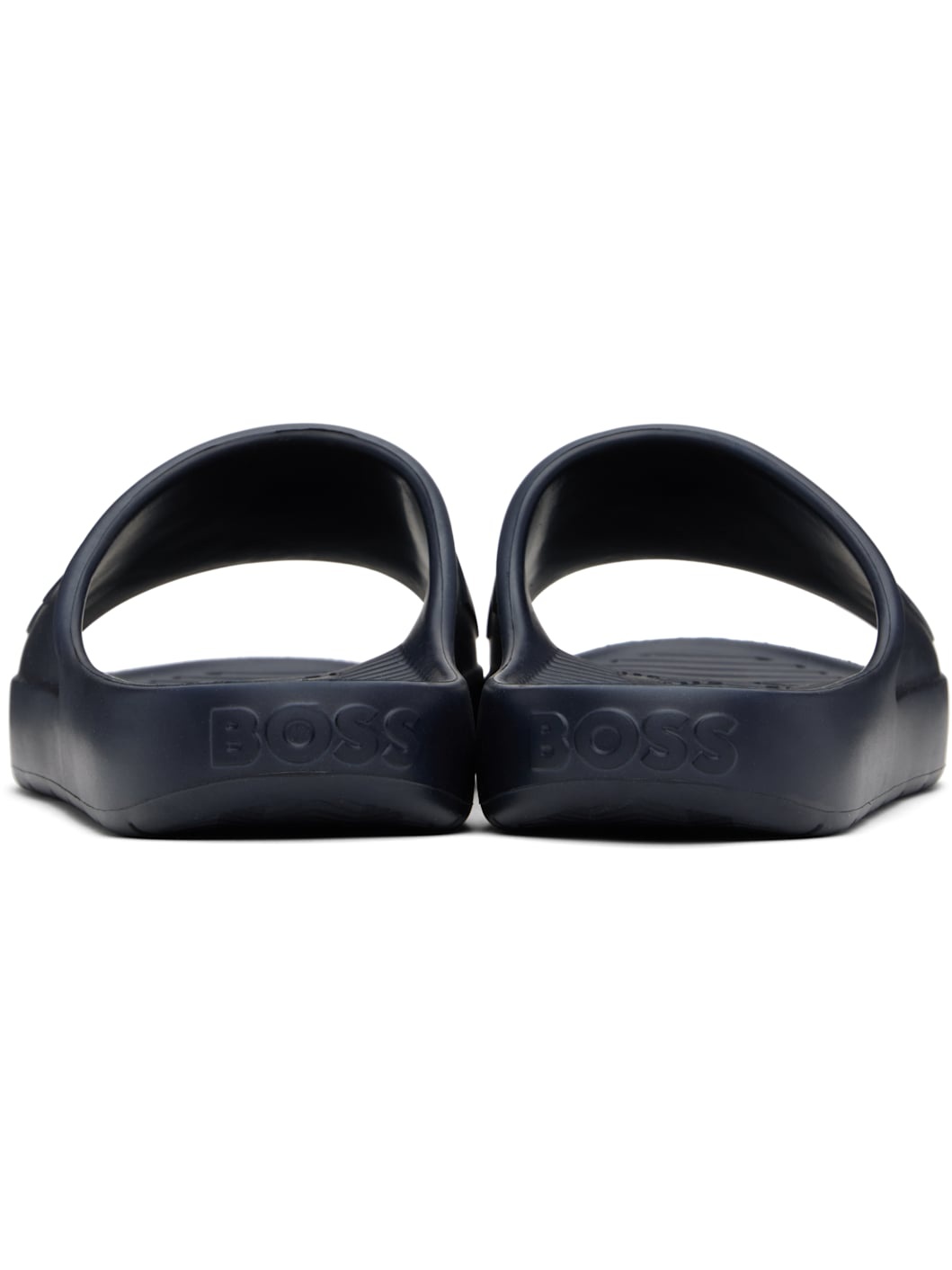 Navy Embossed Logo Pool Slides - 2