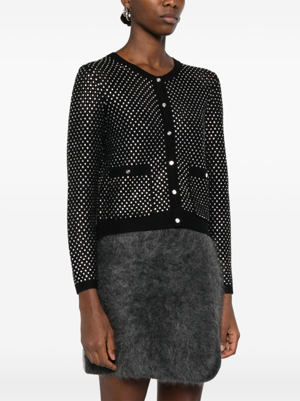 sequined cropped cardigan - 3