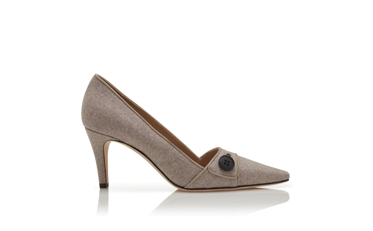 Light Brown and Grey Wool Pumps - 1