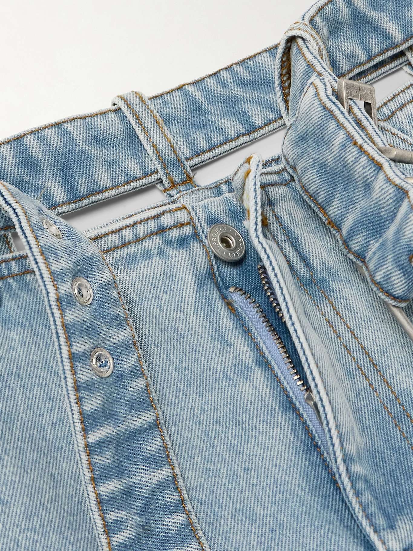Evergreen belted cut-out organic high-rise straight-leg jeans - 5