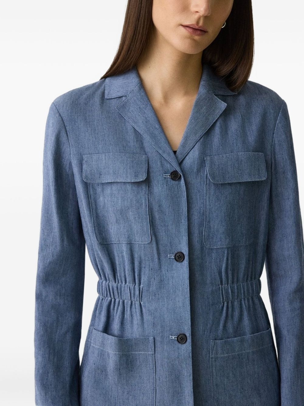 drawstring linen jacket - 5