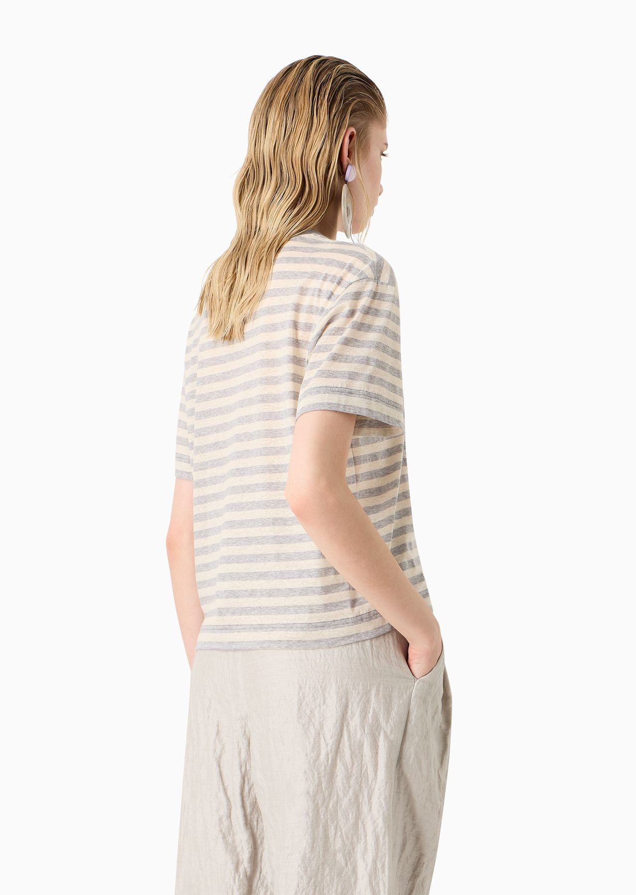 Atelier 11 striped cotton-linen jersey T-shirt - 3