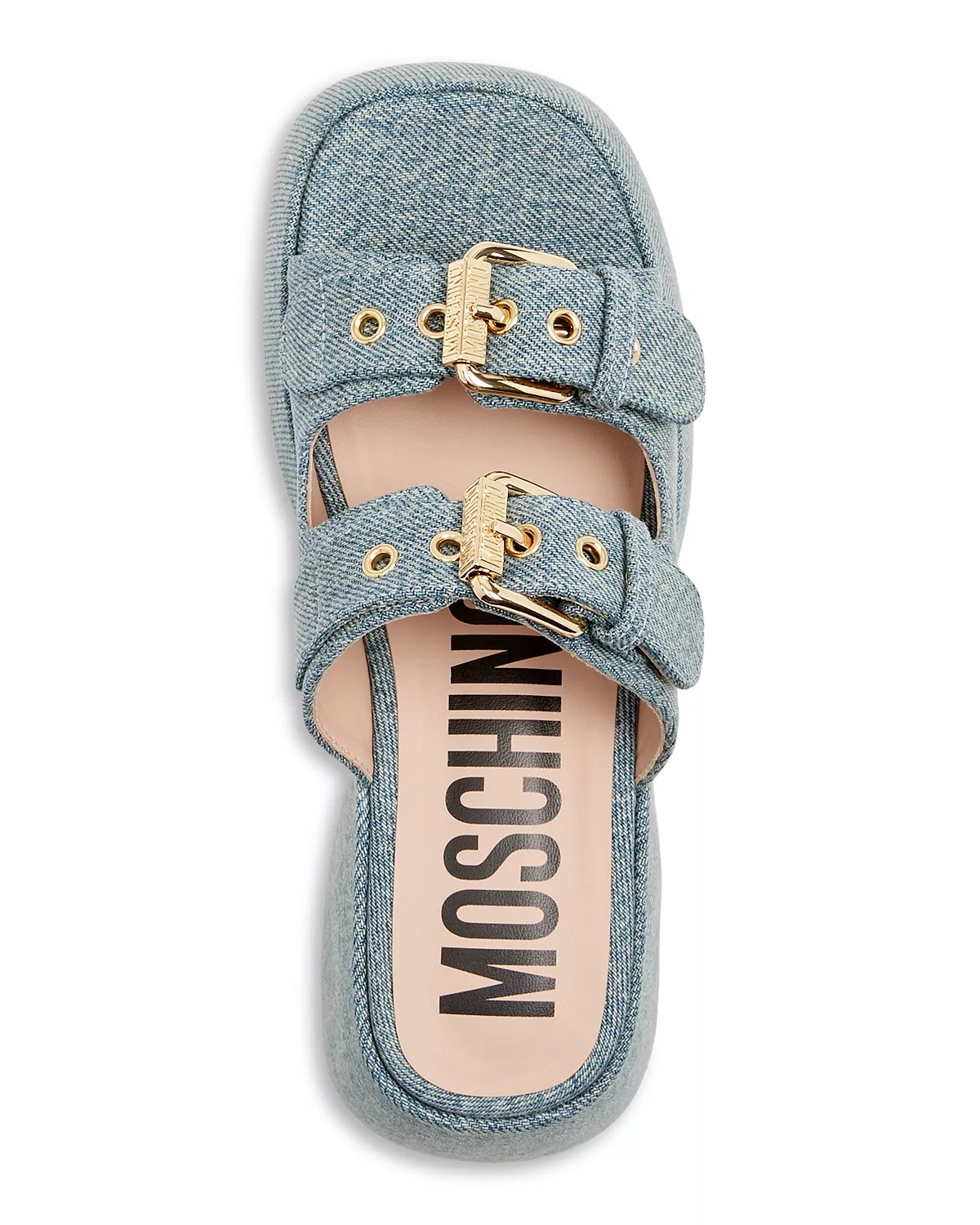 Moschino Women's Denim Platform Slide Sandals