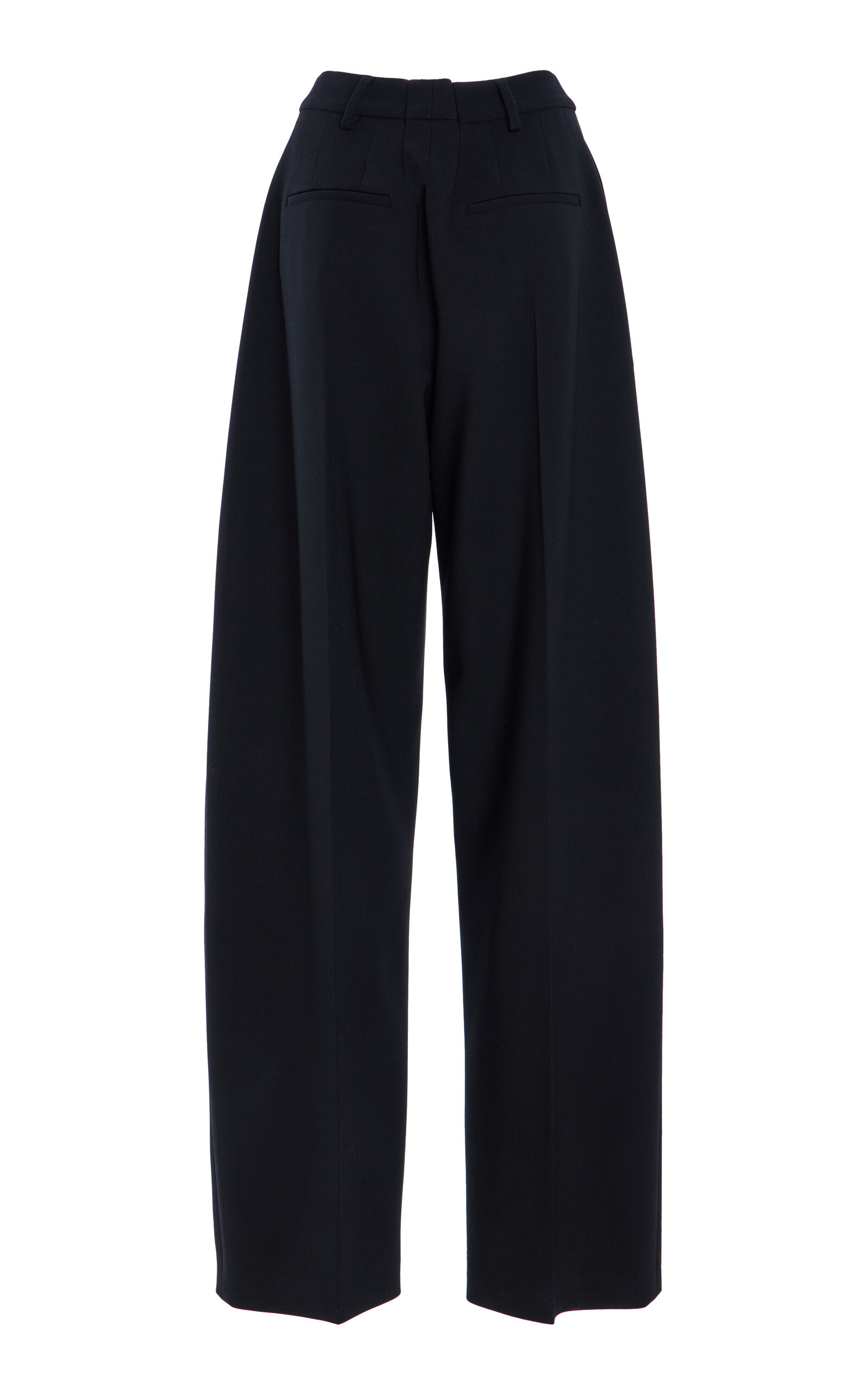 Pleated Mid-Rise Wool-Blend Pants black - 3