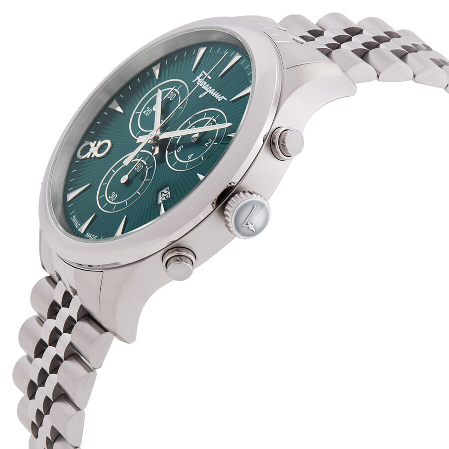 Ferragamo Duo Chronograph Quartz Green Dial Men's Watch SFEZ01124 - 2