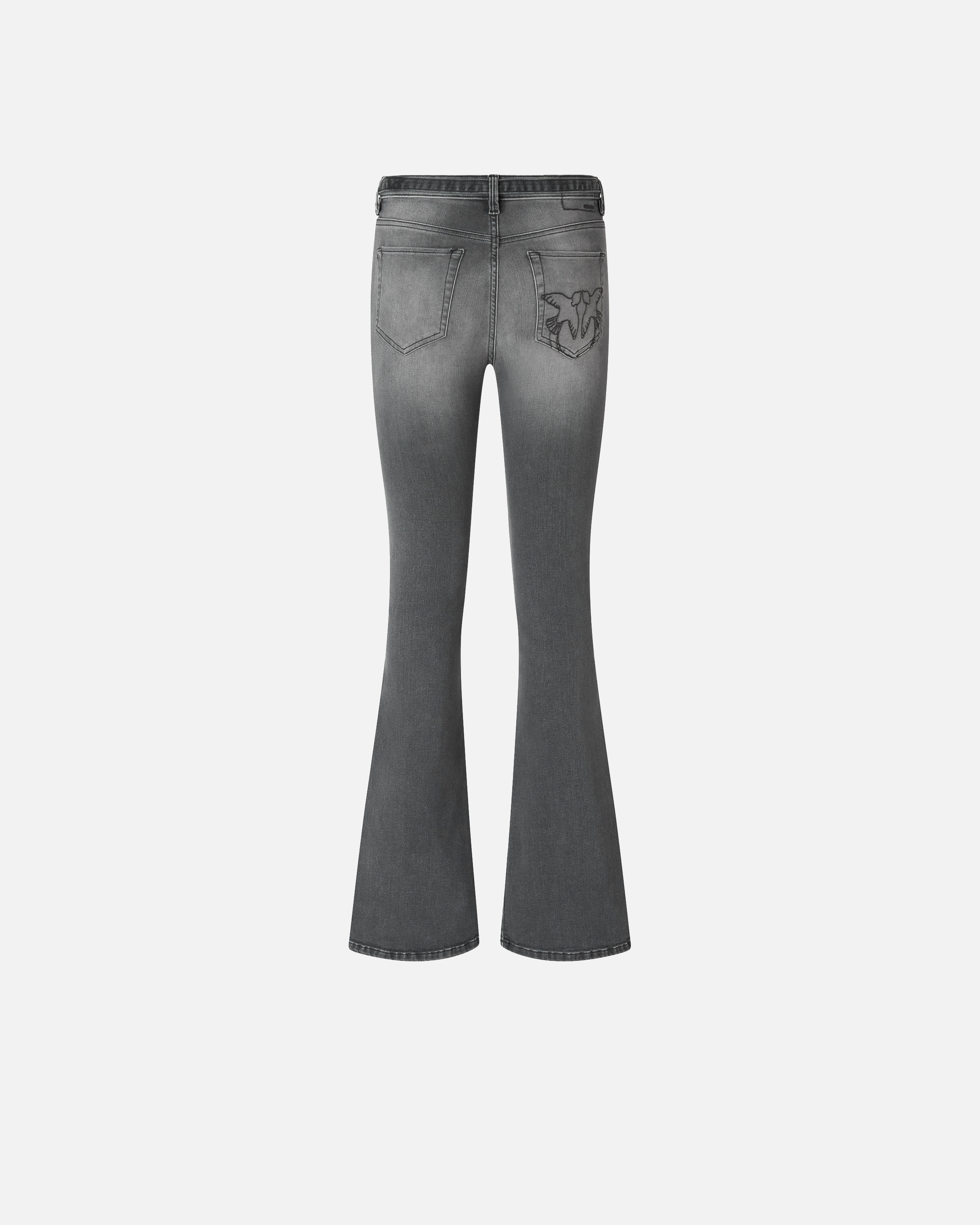 GREY DENIM FLARED JEANS - 6