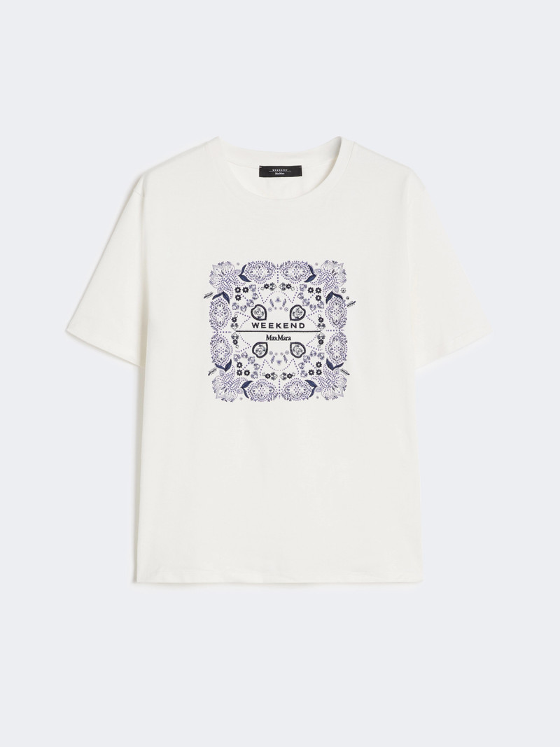 WEST Print and embroidery-adorned cotton T-shirt - WHITE 1