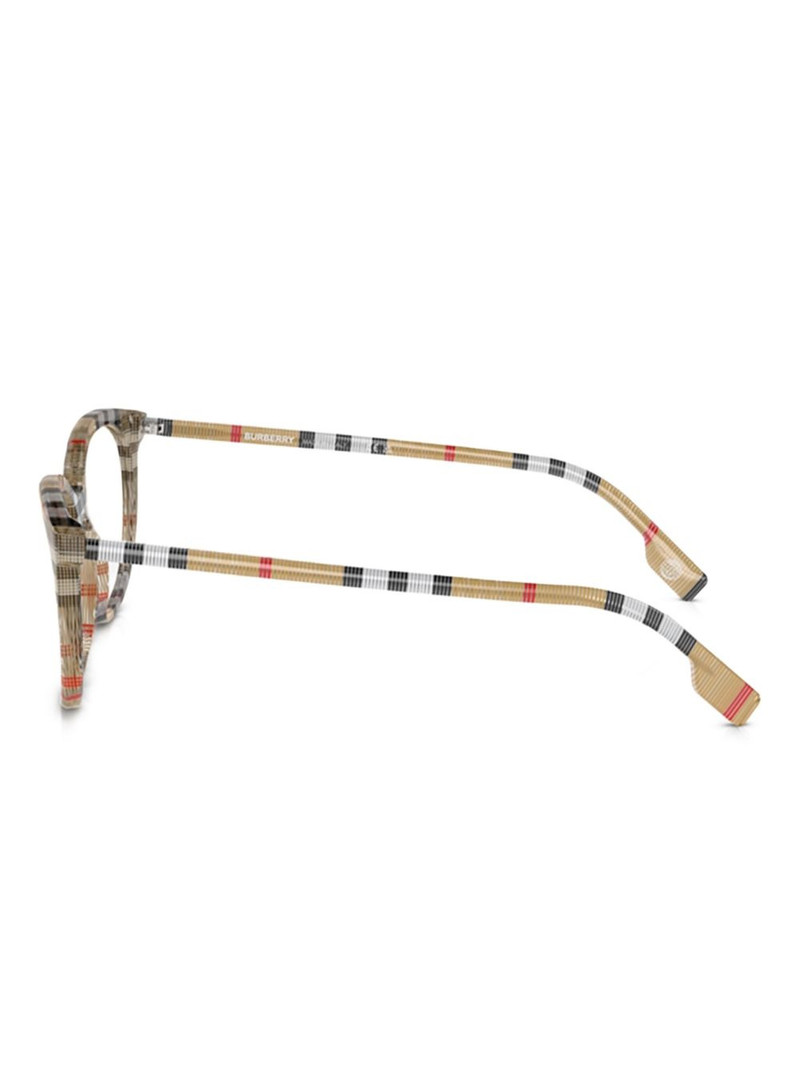 check-pattern round-frame glasses 3