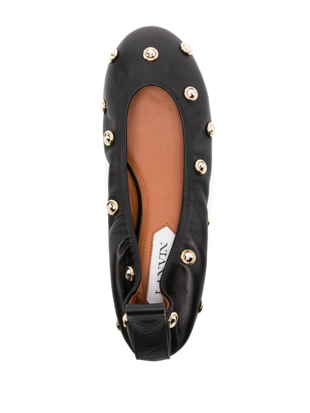 stud-detailed leather ballerina shoes - 4