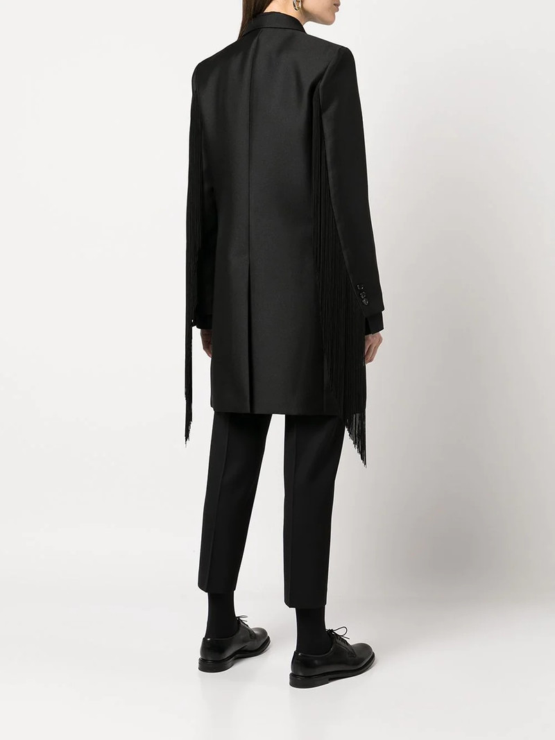 fringe-sleeve single-breasted coat 4
