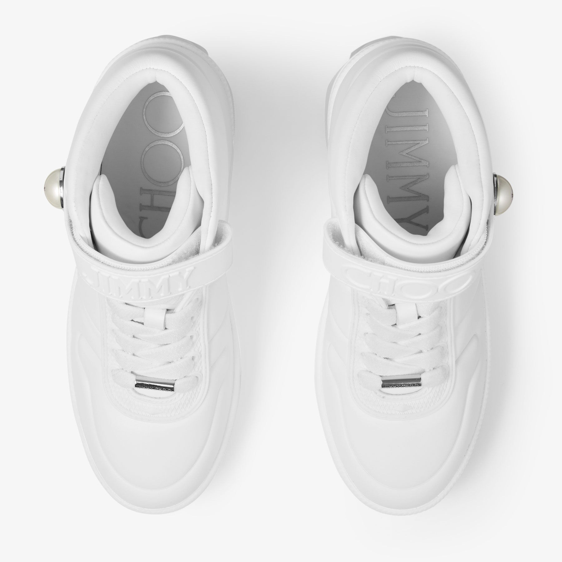 Del Mar
White Leather Platform Trainers - 5