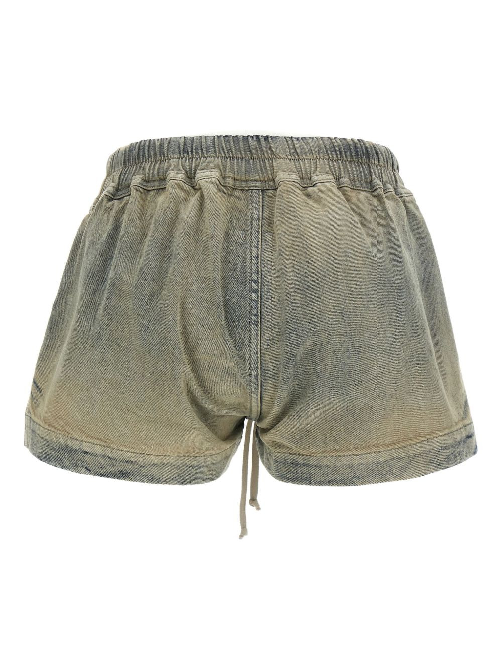 drawstring side-slit denim shorts - 2