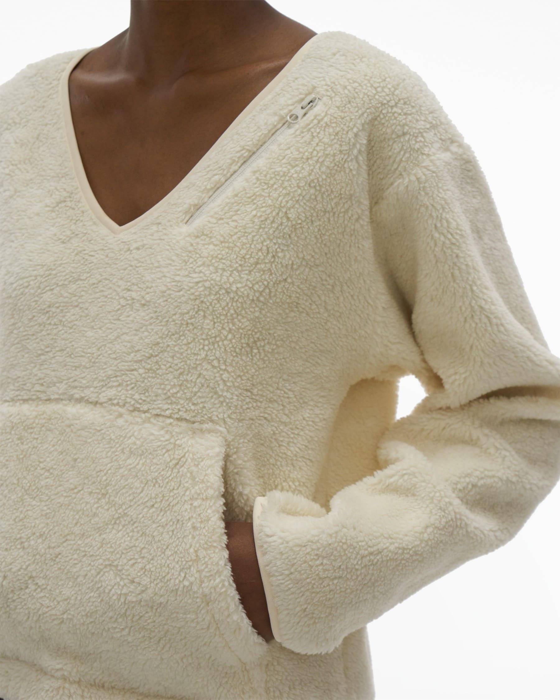 V-NECK FLEECE SWEATER - 6