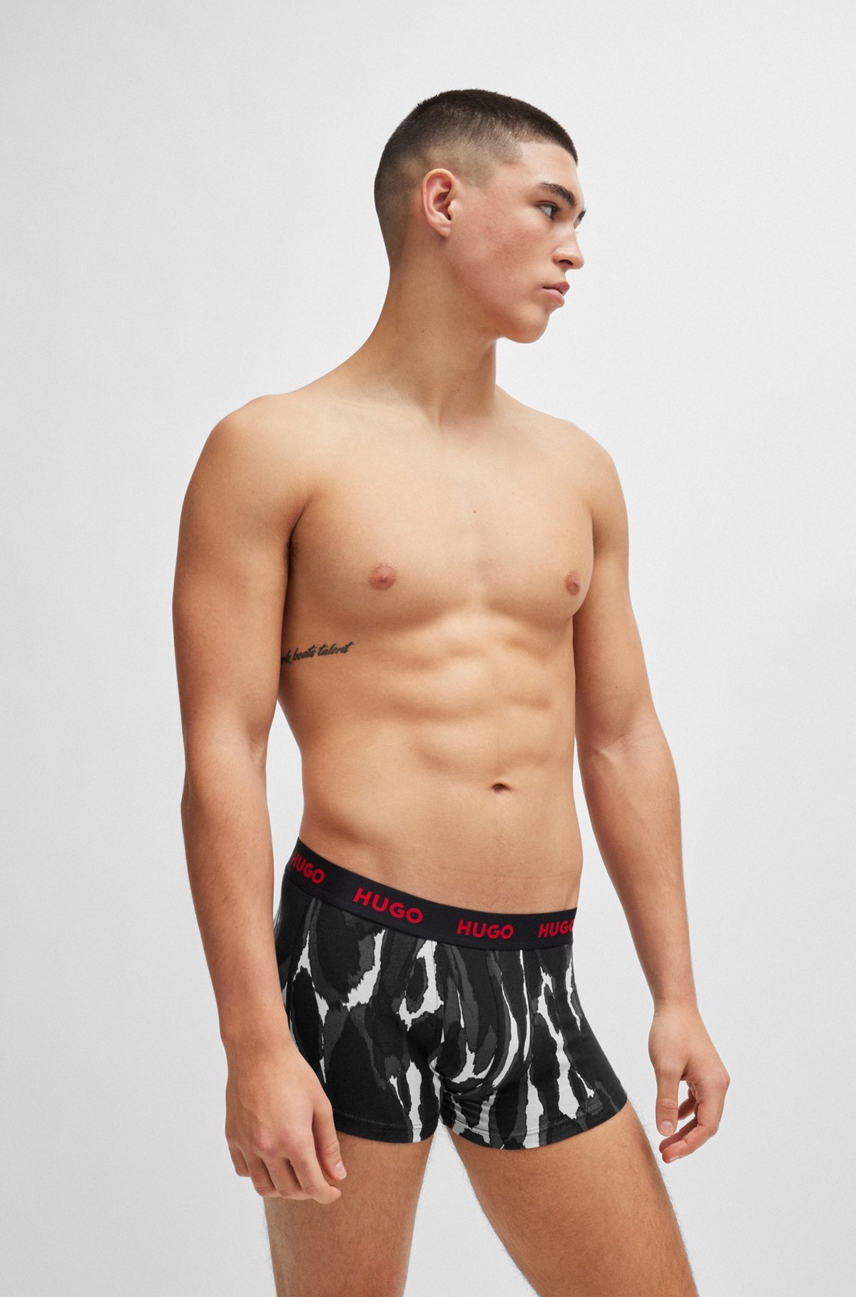 TRIPLE-PACK OF STRETCH-COTTON TRUNKS WITH LOGO WAISTBANDS - 2