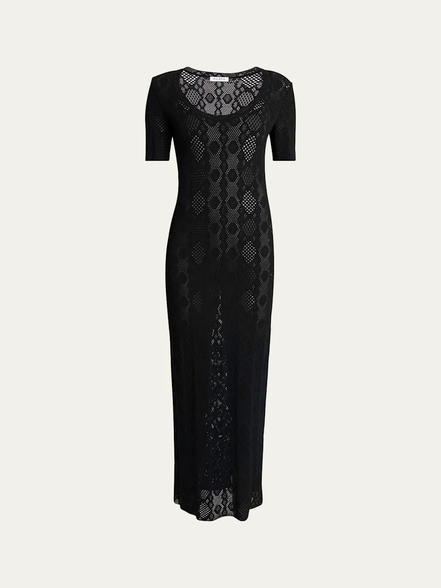 Python Lace Knit Midi Dress - 1