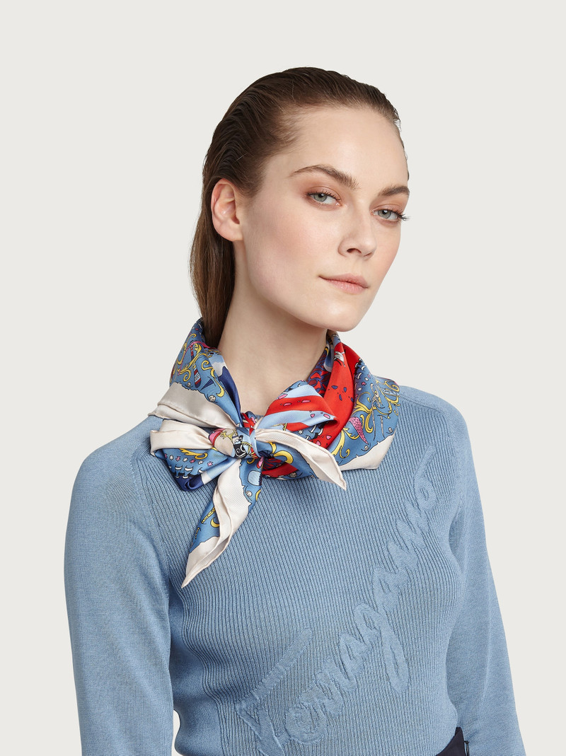 FERRAGAMO Palazzo print silk scarf outlook