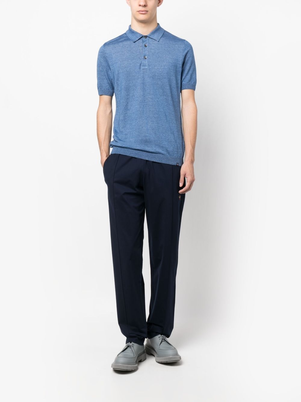 stretch-cotton track trousers - 2