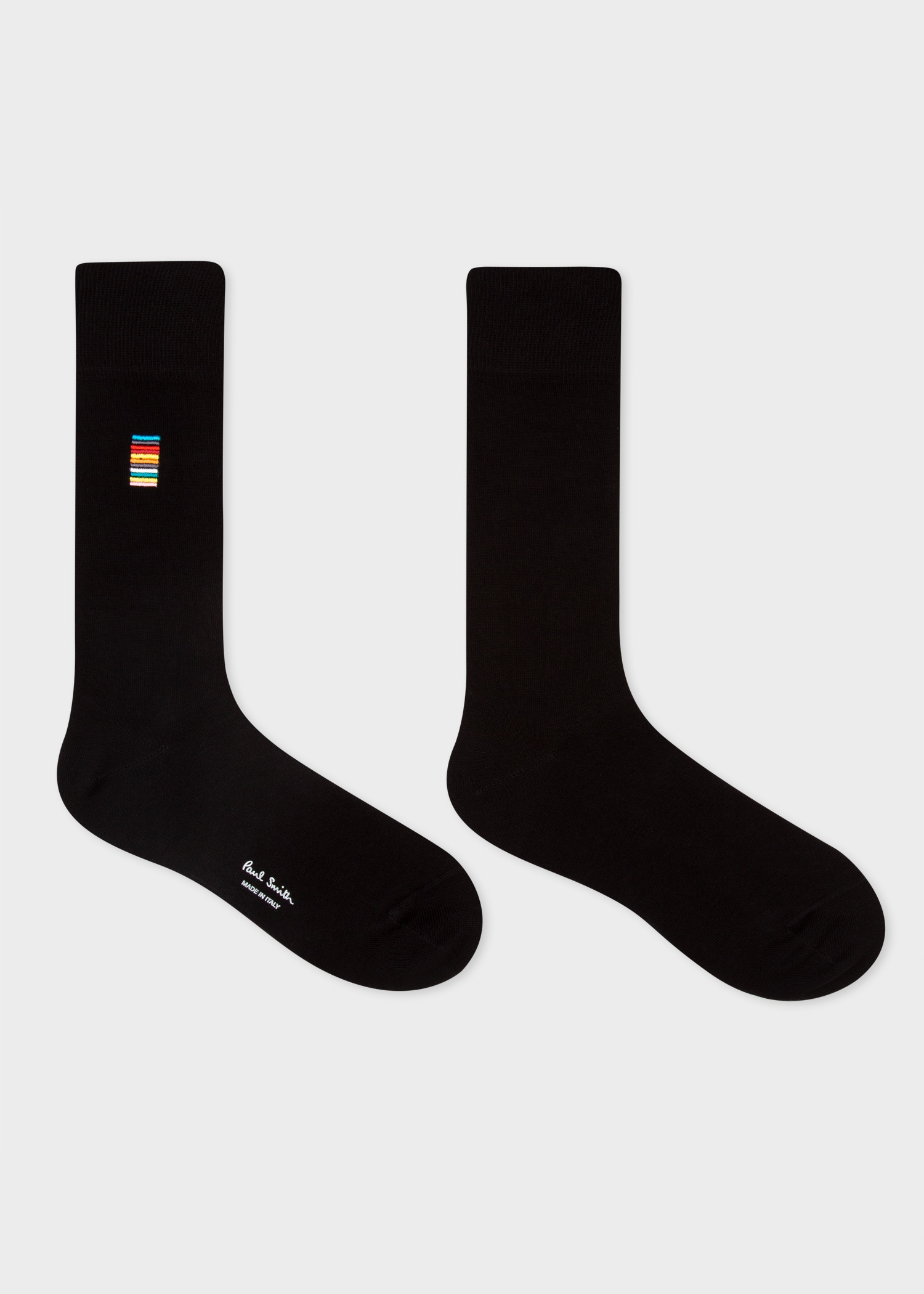 Black Embroidered 'Signature Stripe' Socks - 3