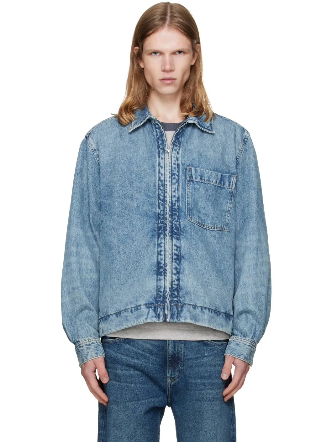 Blue Faded Denim Jacket - 1