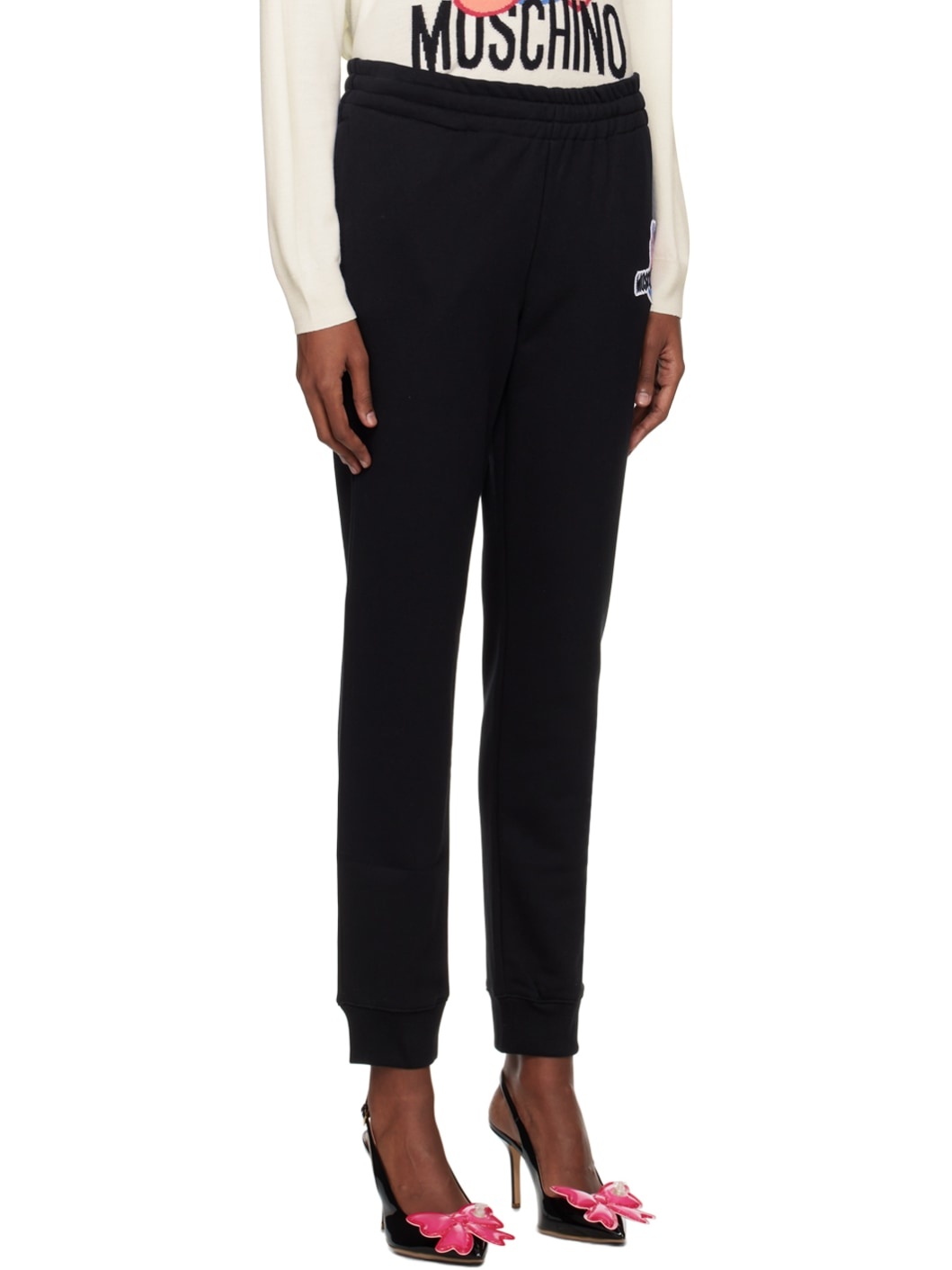 【関税込み】Moschino ブラック Puzzle Bobble ラウンジパンツ Black Puzzle Bobble Lounge Pants by Moschino on Sale