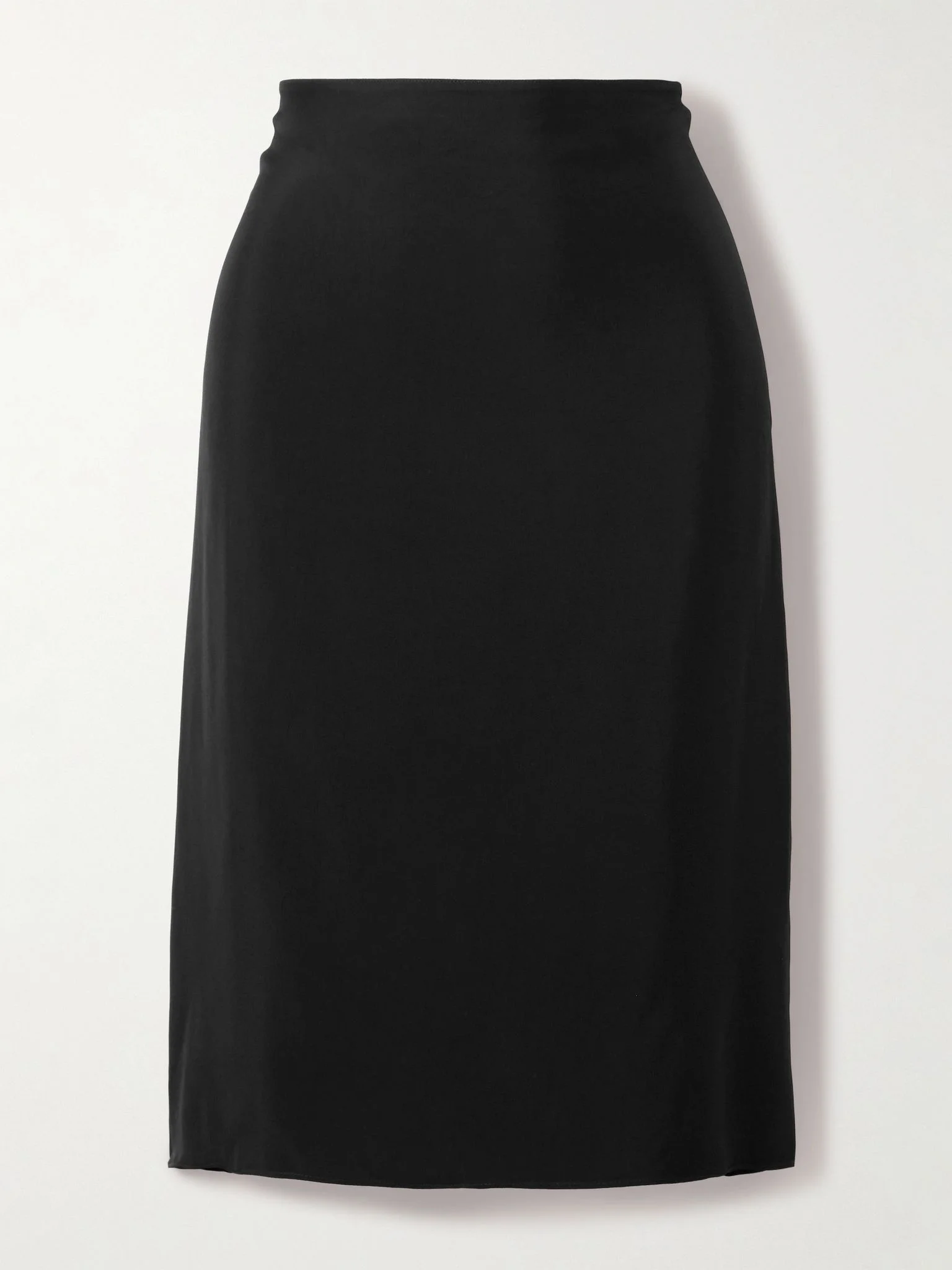 Pleated satin-twill skirt Black - 1