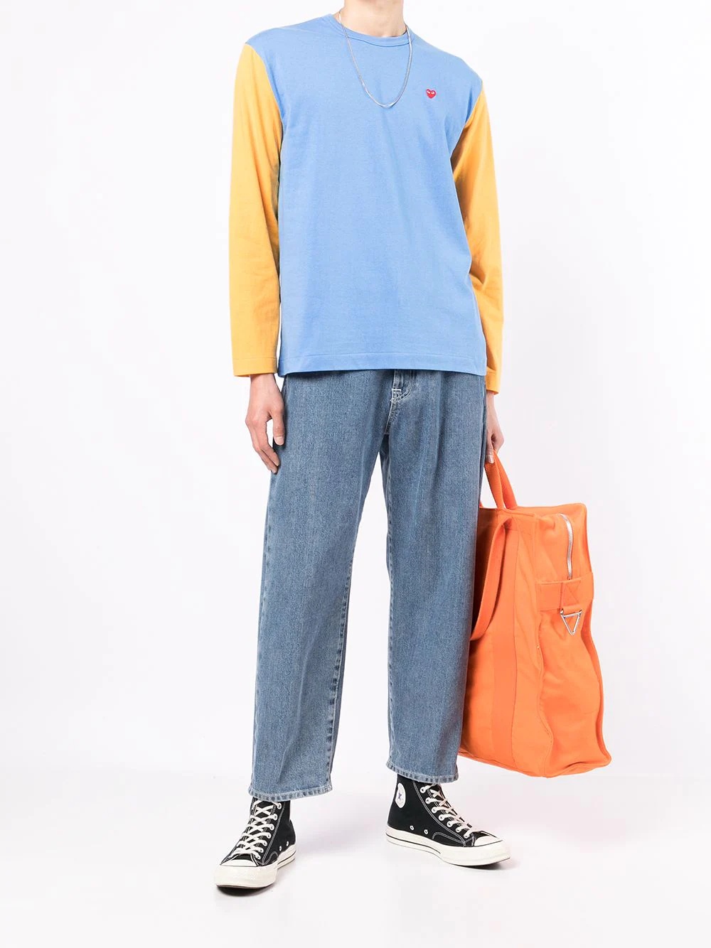 colour-block long-sleeve T-shirt - 2