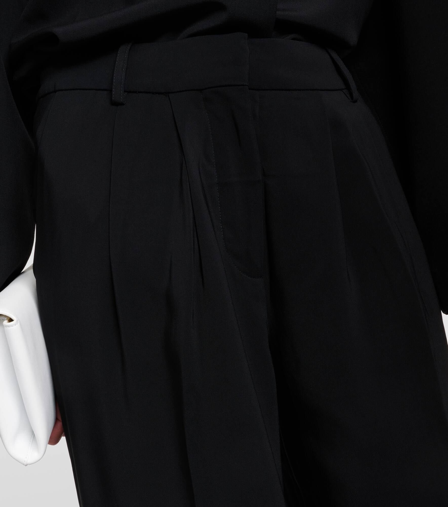 Pleated high-rise wide-leg pants - 4