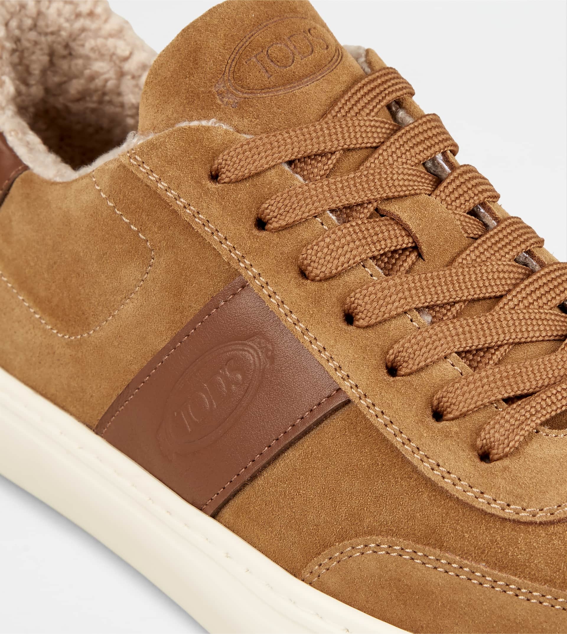 SNEAKERS IN SUEDE - FURRY LINING - BROWN - 5