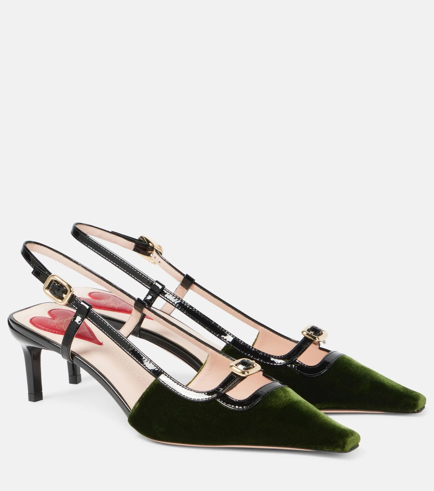 Viv' Canard leather-trimmed slingback pumps - 1