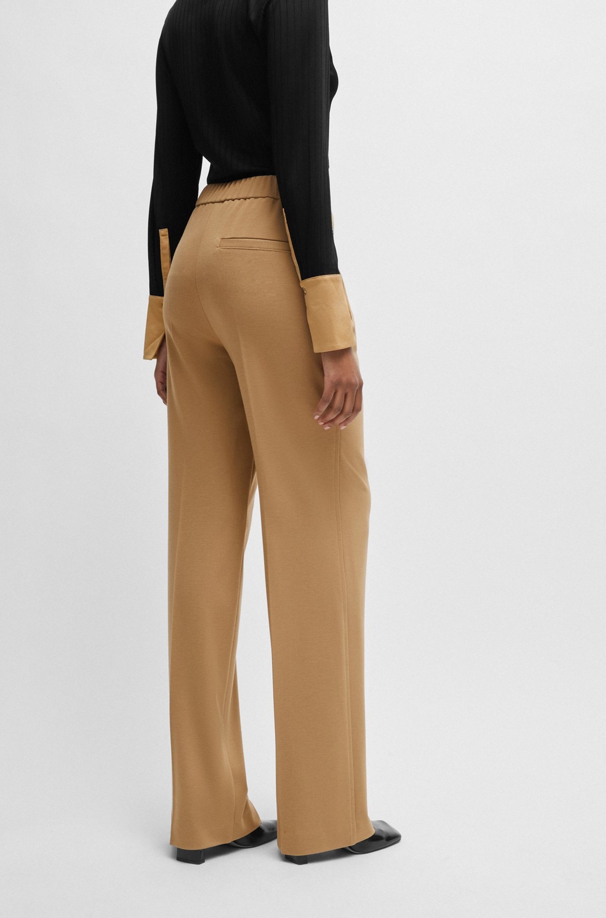 RELAXED-FIT TROUSERS WITH BOOTCUT LEG IN STRETCH MATERIAL - 4