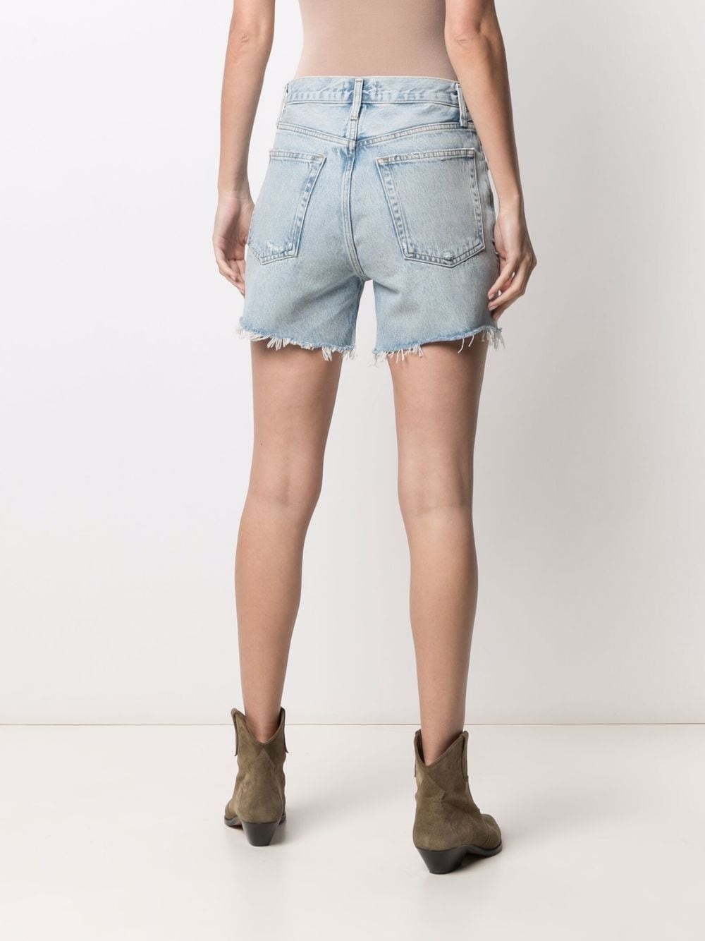 distressed denim shorts - 4