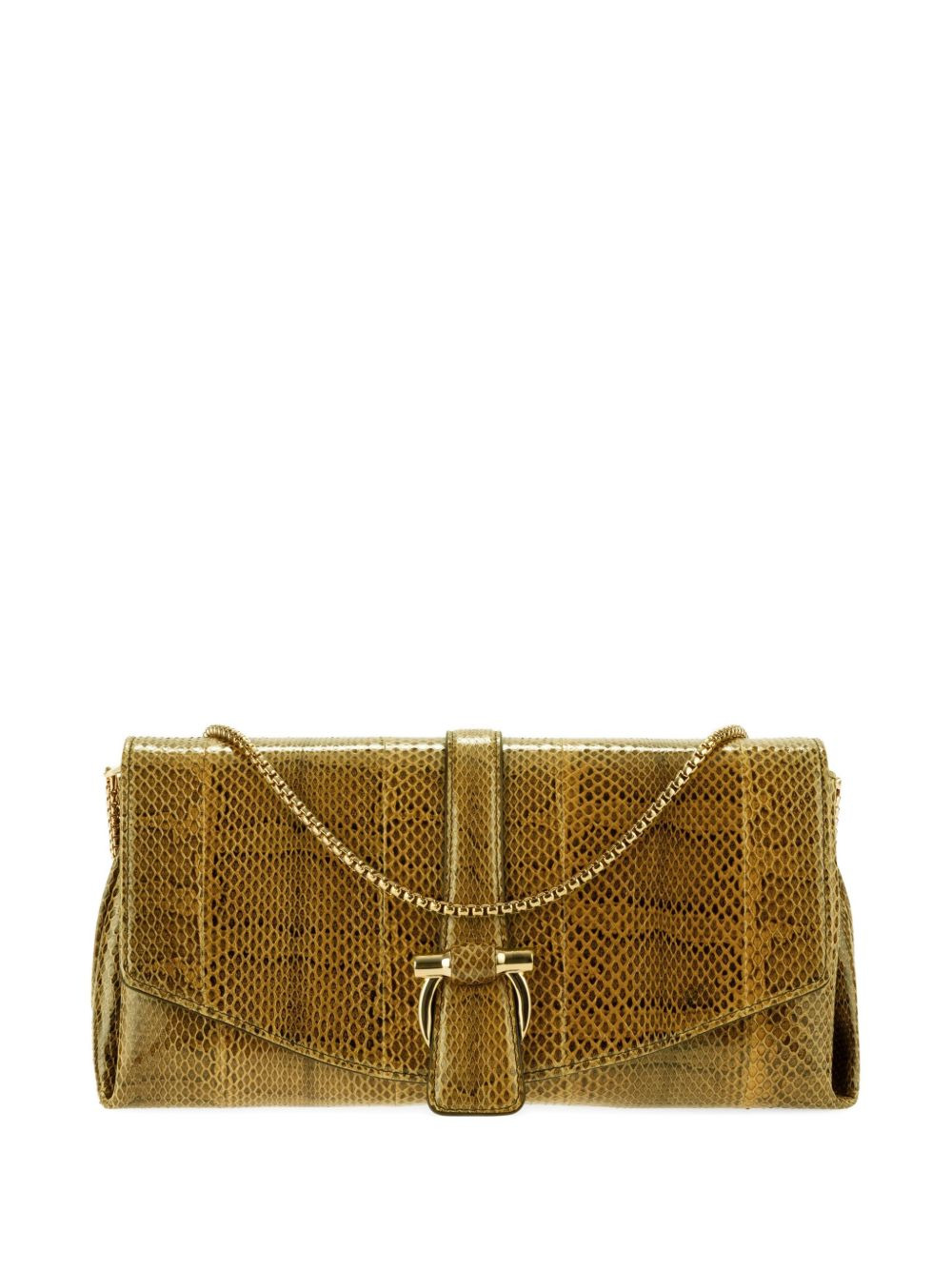 small gancini clasp snakeskin cross body bag - 1
